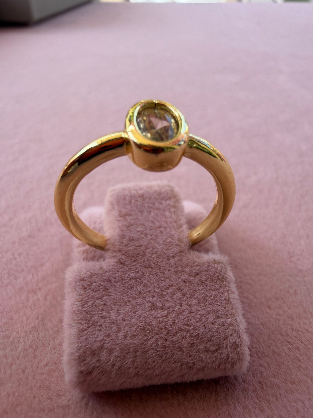 Golden Oval Natural Stone Ring
