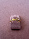 Golden Twin Halo Zircon Ring