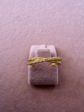 Golden Crossover Pavé Zircon Adjustable Ring