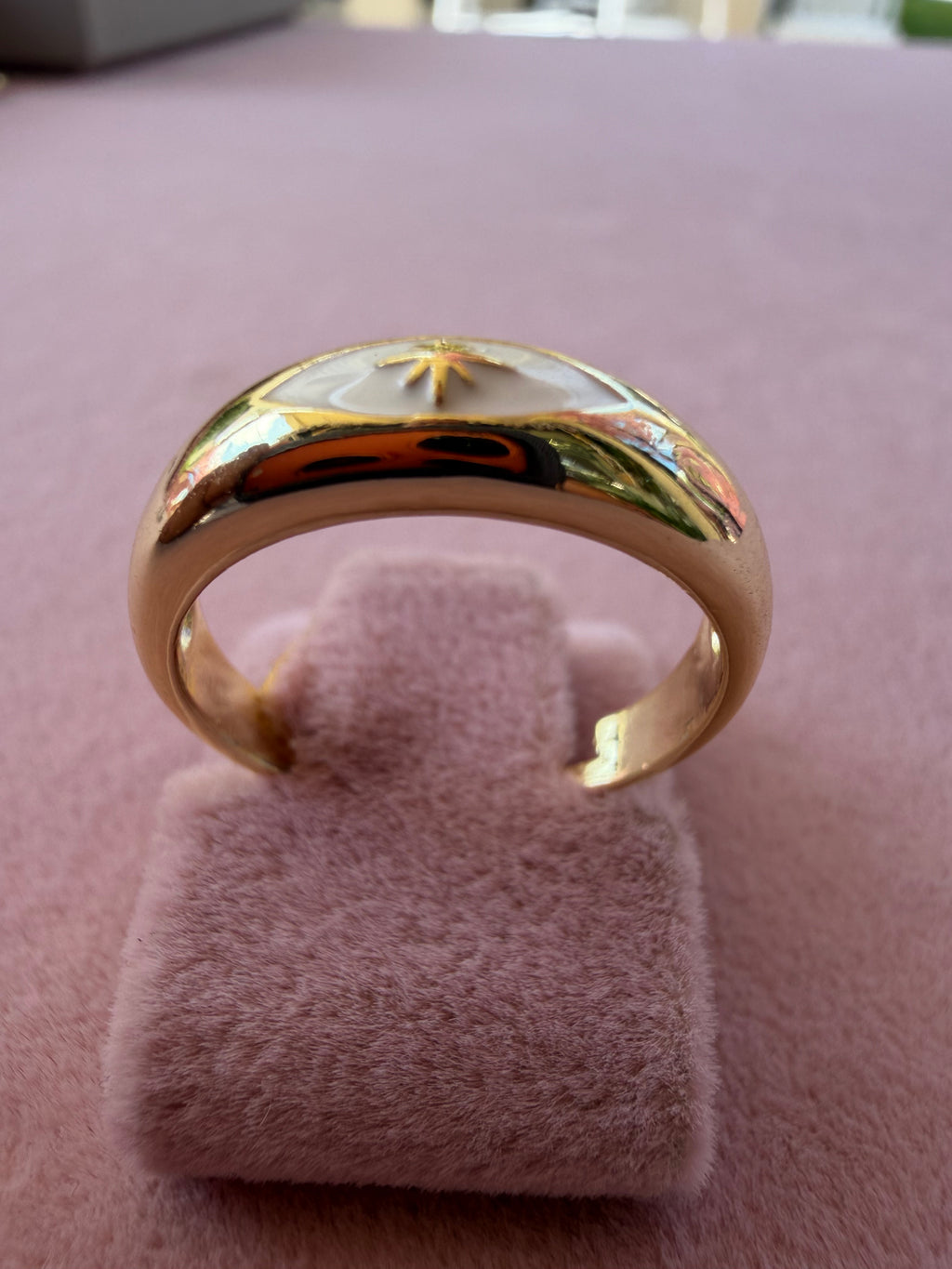Celestial Star Enamel Adjustable Ring