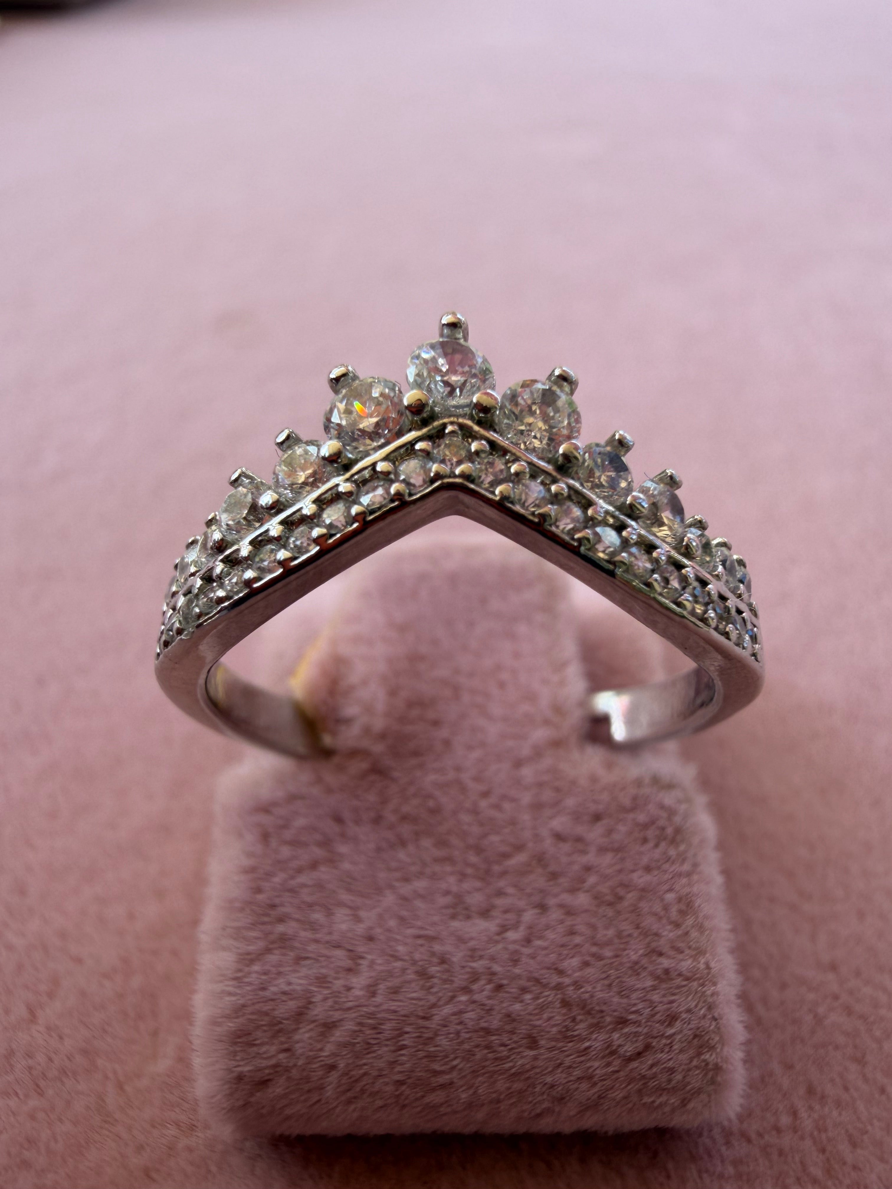 Royal Crown Zircon Adjustable Ring