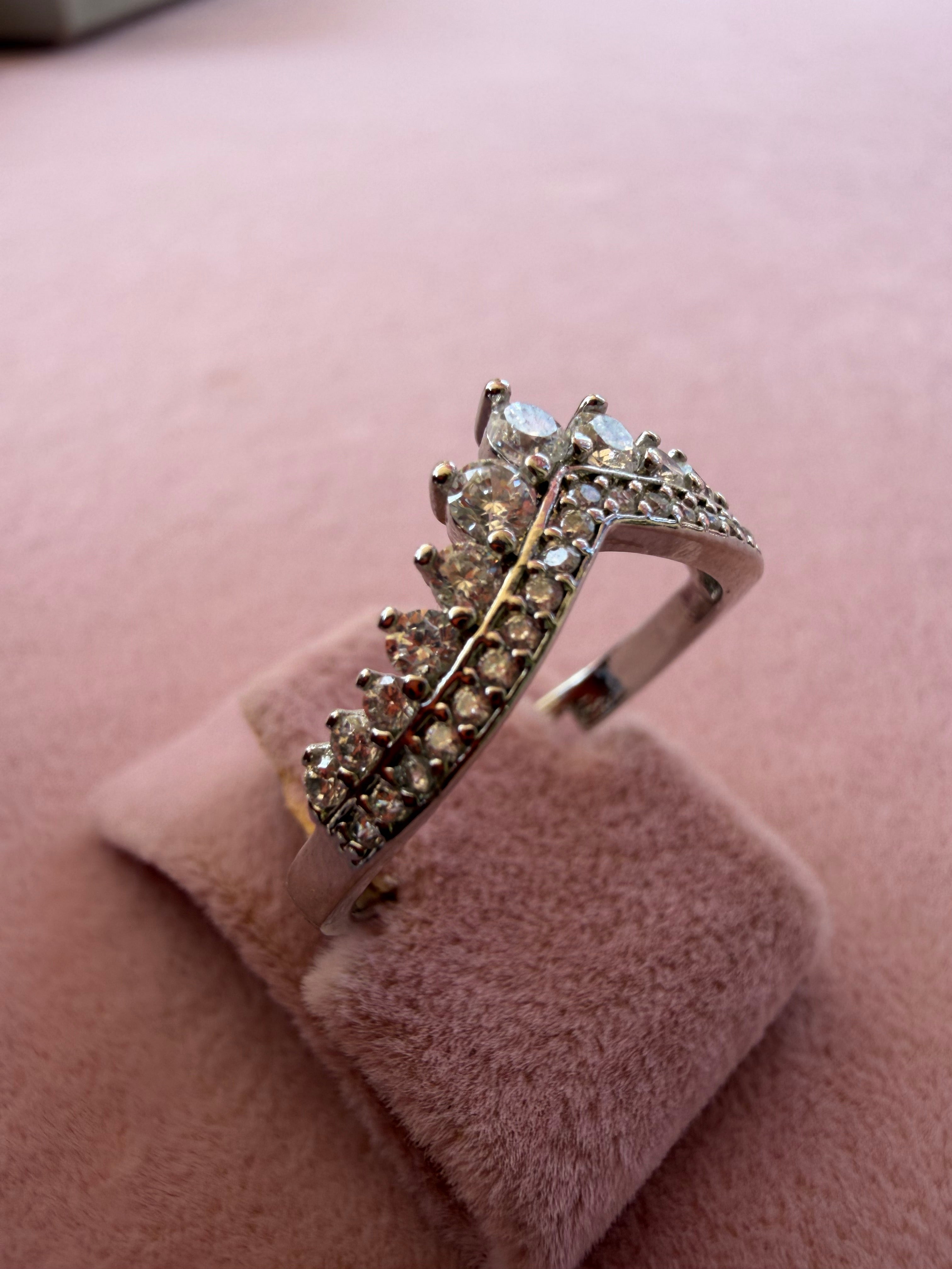 Royal Crown Zircon Adjustable Ring