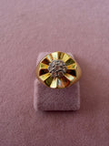 Golden Bloom Zircon Statement Adjustable Ring