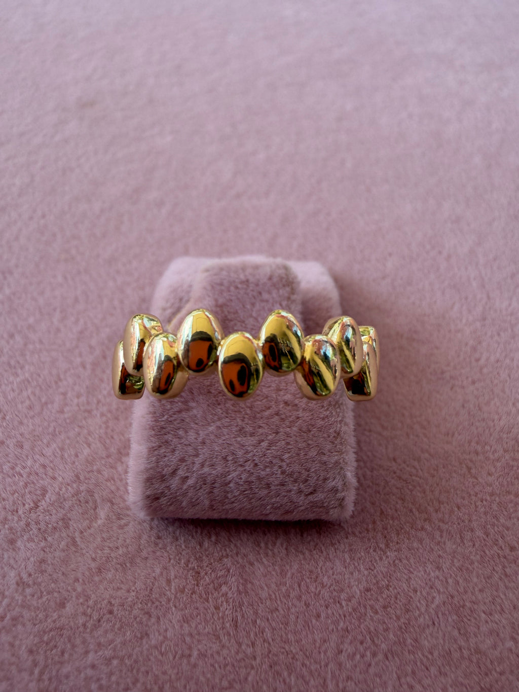Golden Pebble Adjustable Statement Ring