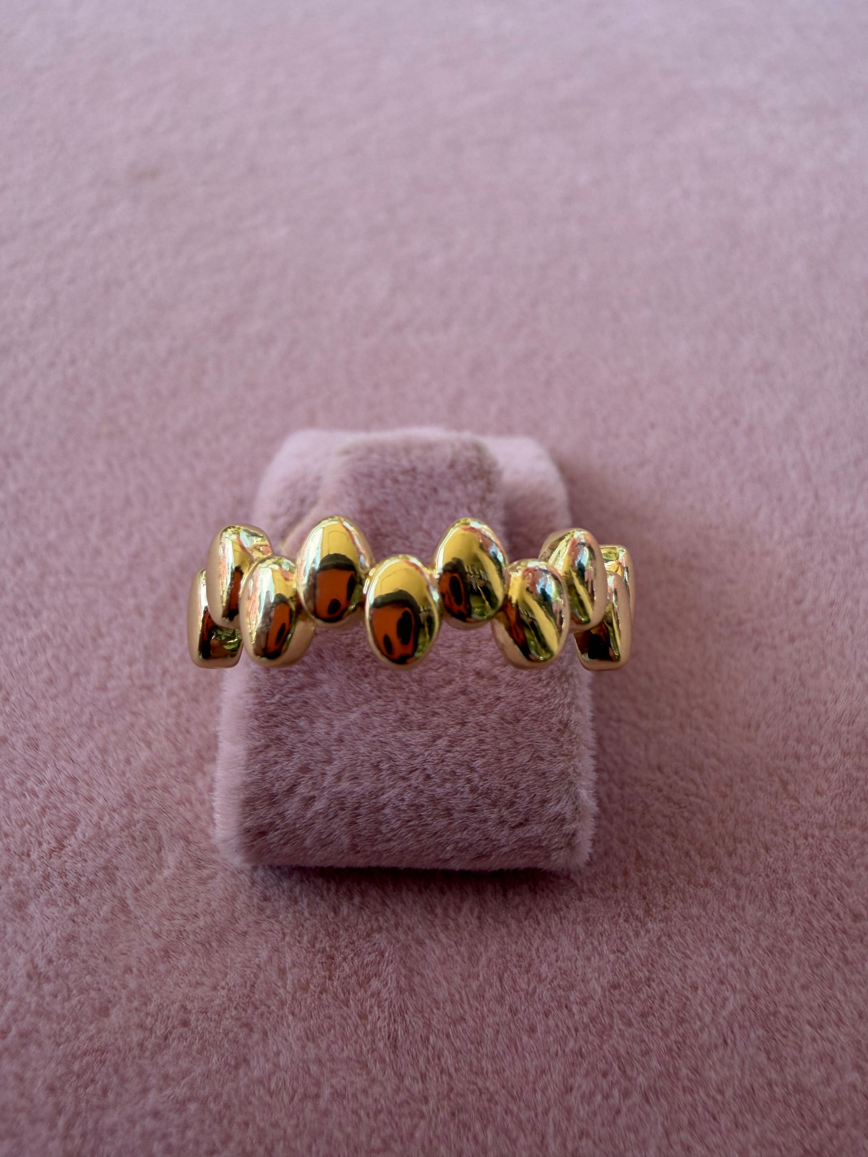 Golden Pebble Adjustable Statement Ring
