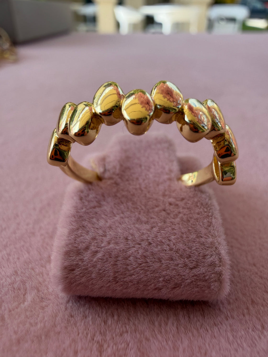 Golden Pebble Adjustable Statement Ring