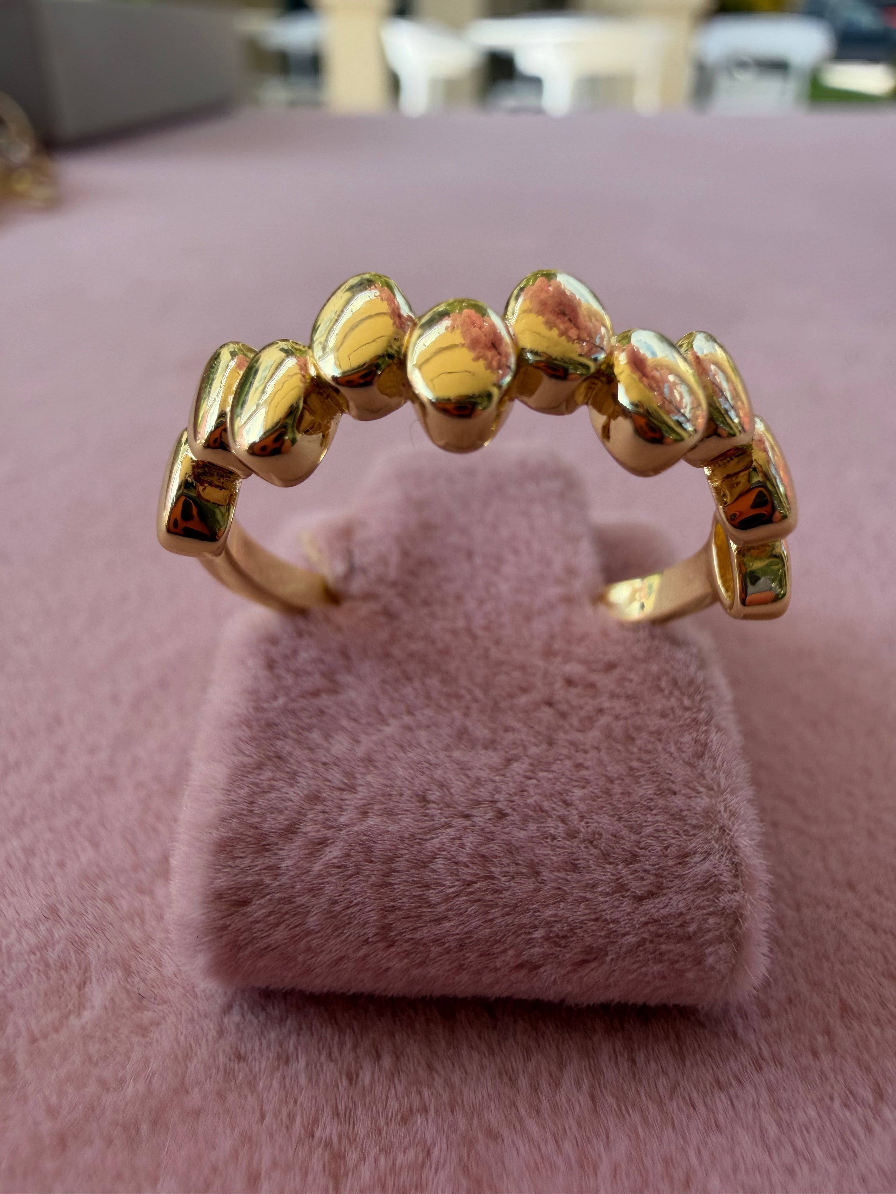 Golden Pebble Adjustable Statement Ring