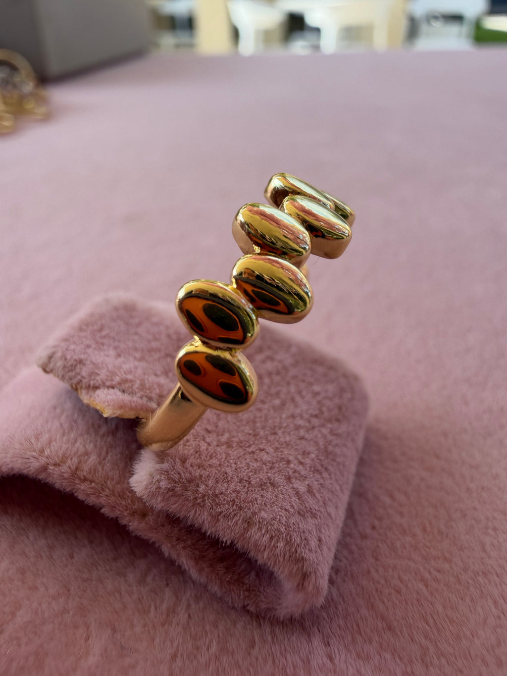 Golden Pebble Adjustable Statement Ring
