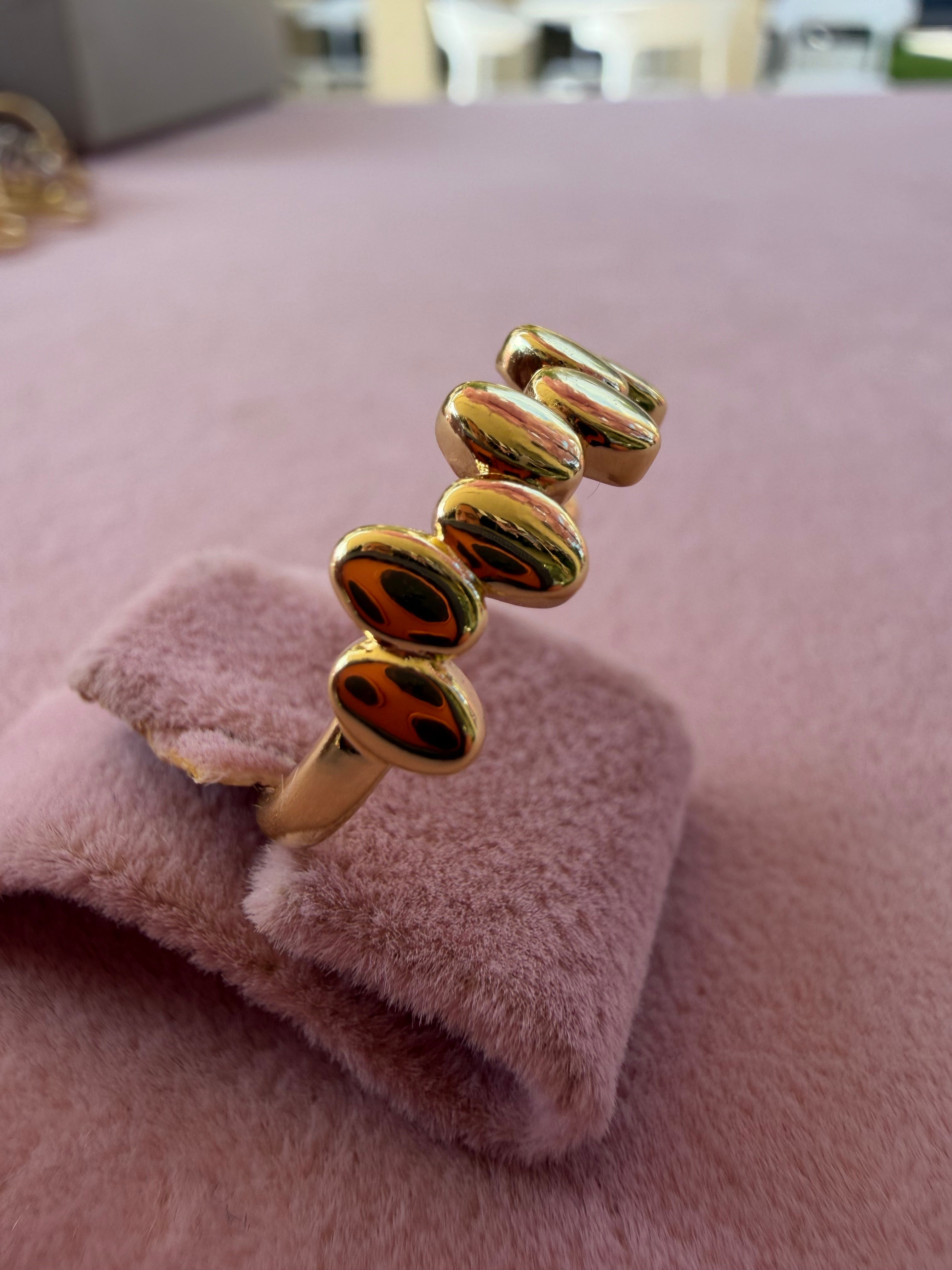 Golden Pebble Adjustable Statement Ring