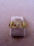 Golden Link Baguette Zircon Adjustable Ring