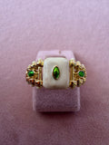 Ivory Emerald Mosaic Adjustable Statement Ring