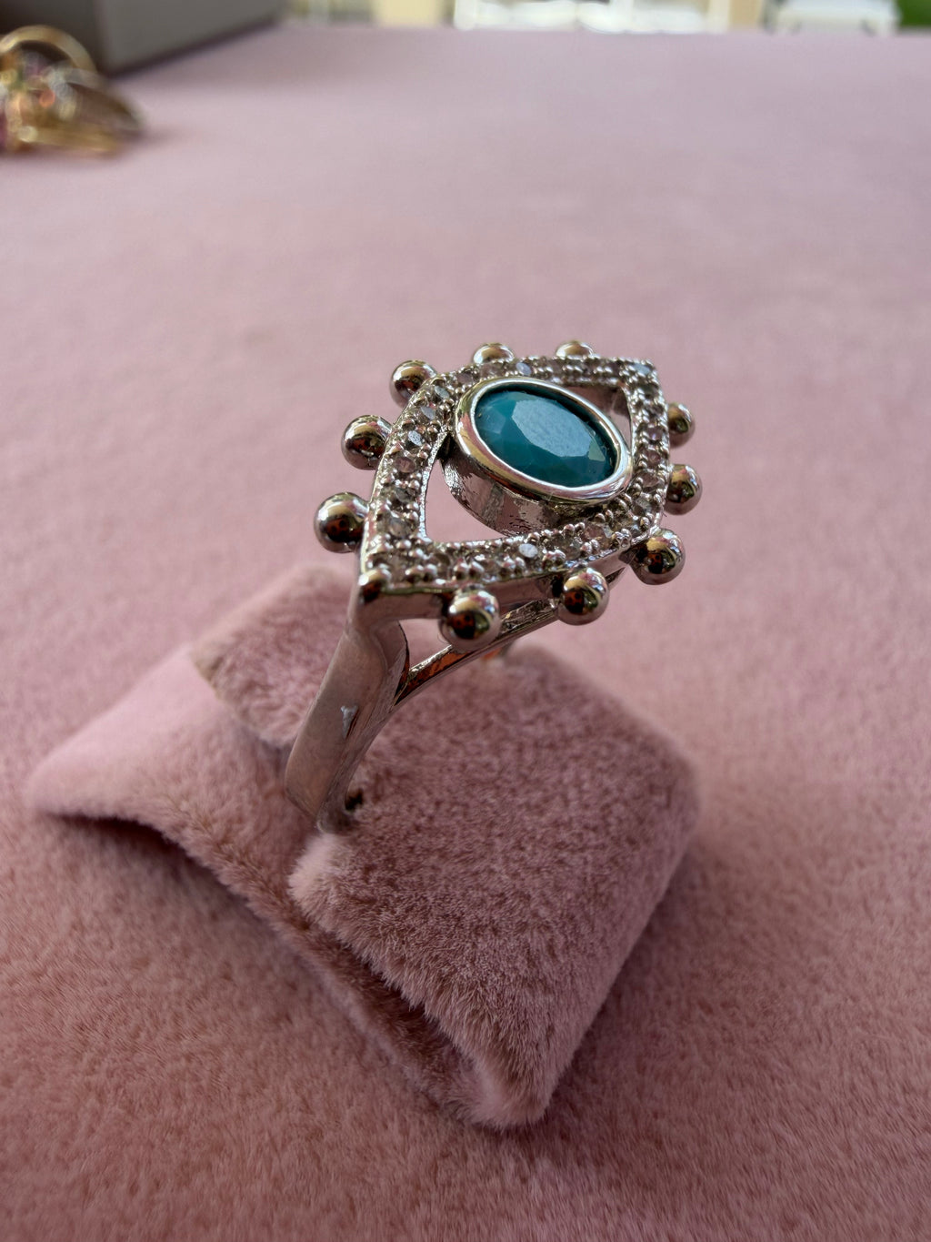 Turquoise Evil Eye Zircon Adjustable Statement Ring