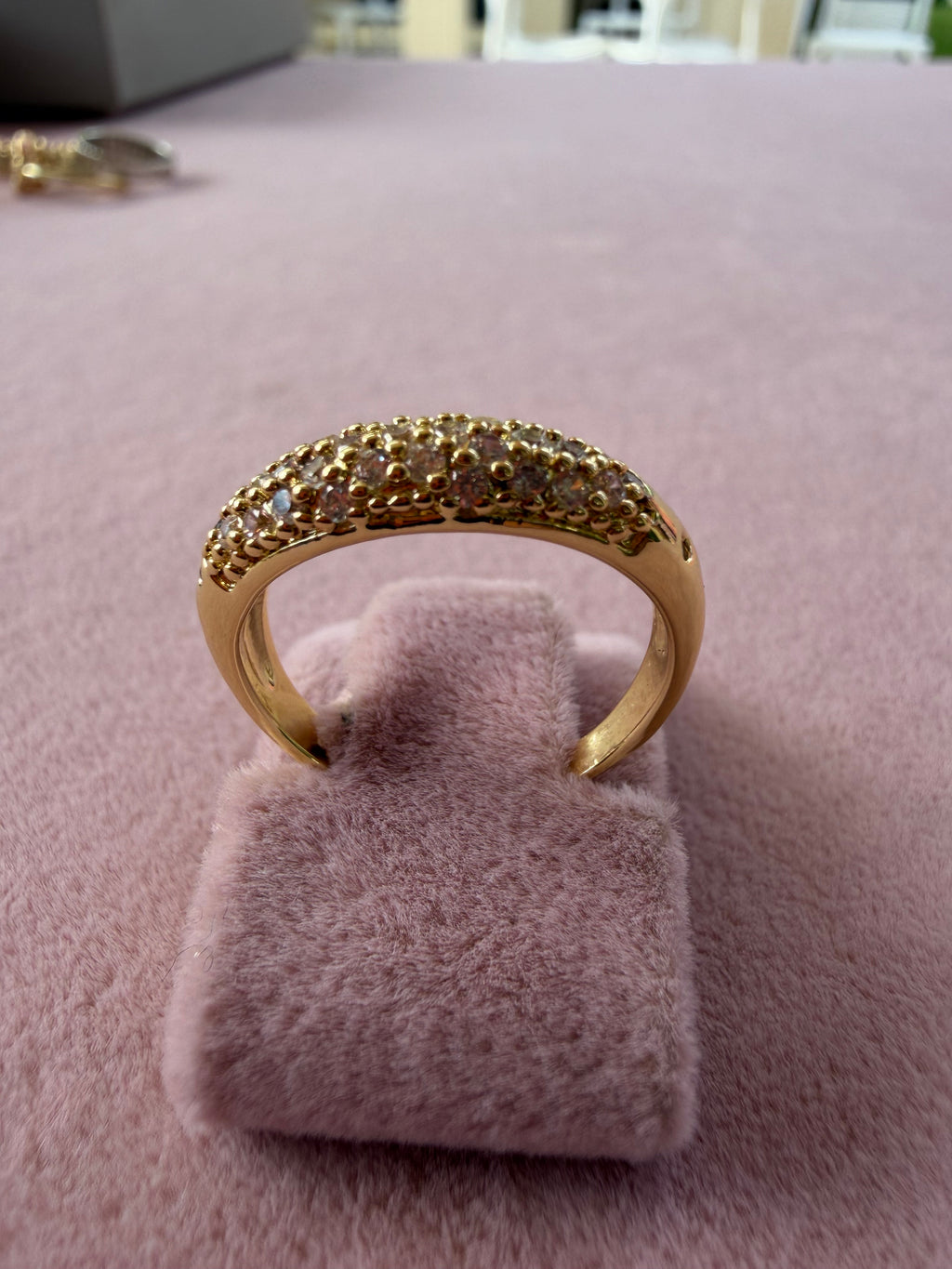 Golden Radiance Crystal Pavé Adjustable Ring