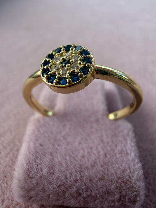 Blue Evil Eye Zircon Adjustable Ring