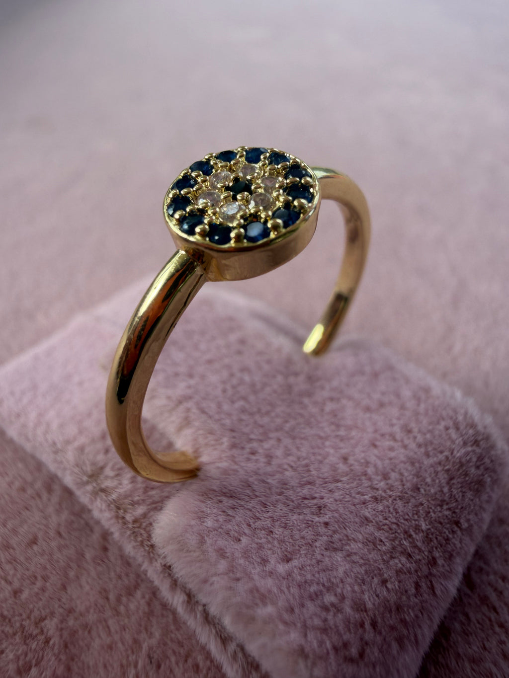 Blue Evil Eye Zircon Adjustable Ring