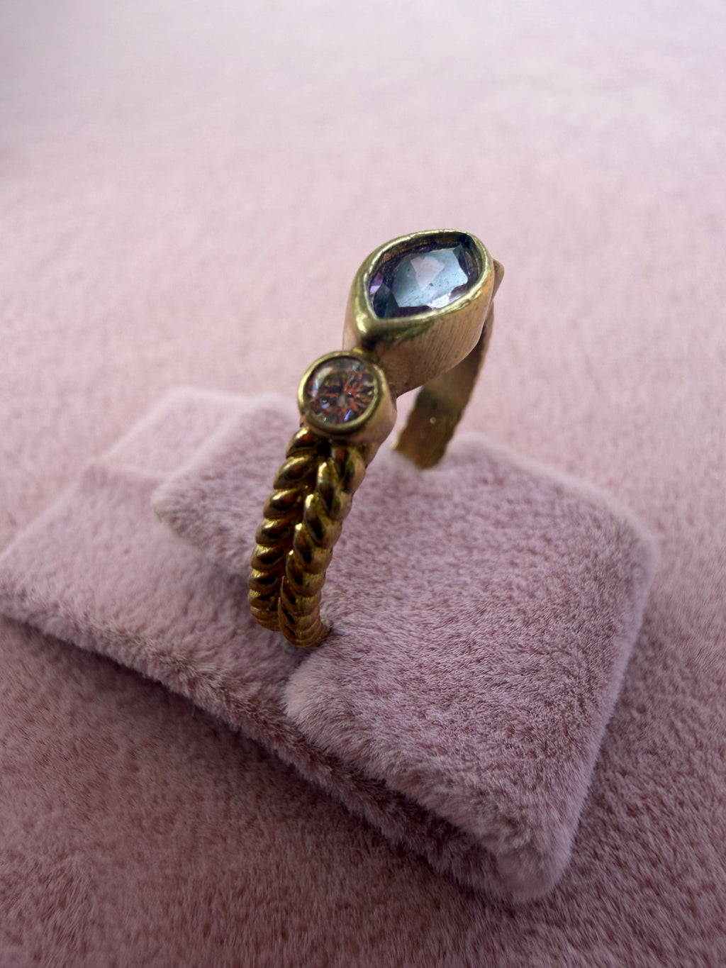 Amethyst Purple Marquise Adjustable Gold Ring