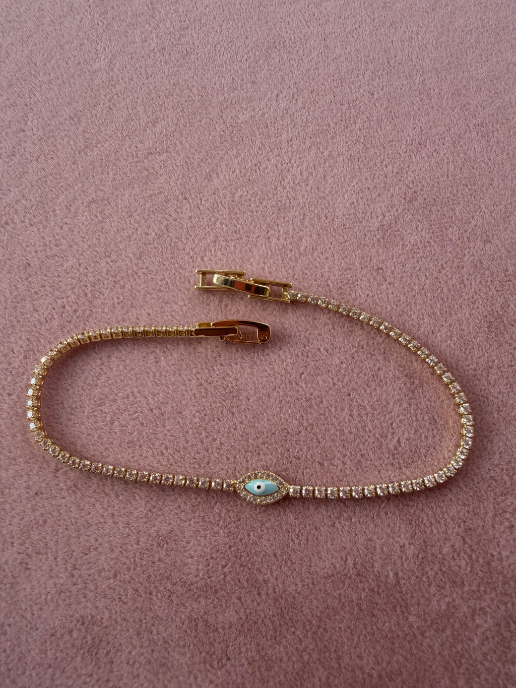 Turquoise Evil Eye Crystal Tennis Bracelet