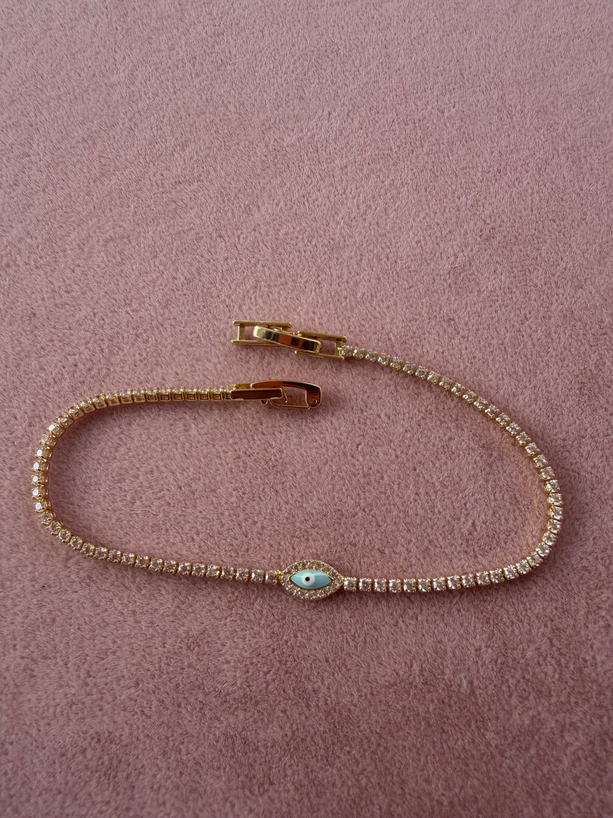 Turquoise Evil Eye Crystal Tennis Bracelet