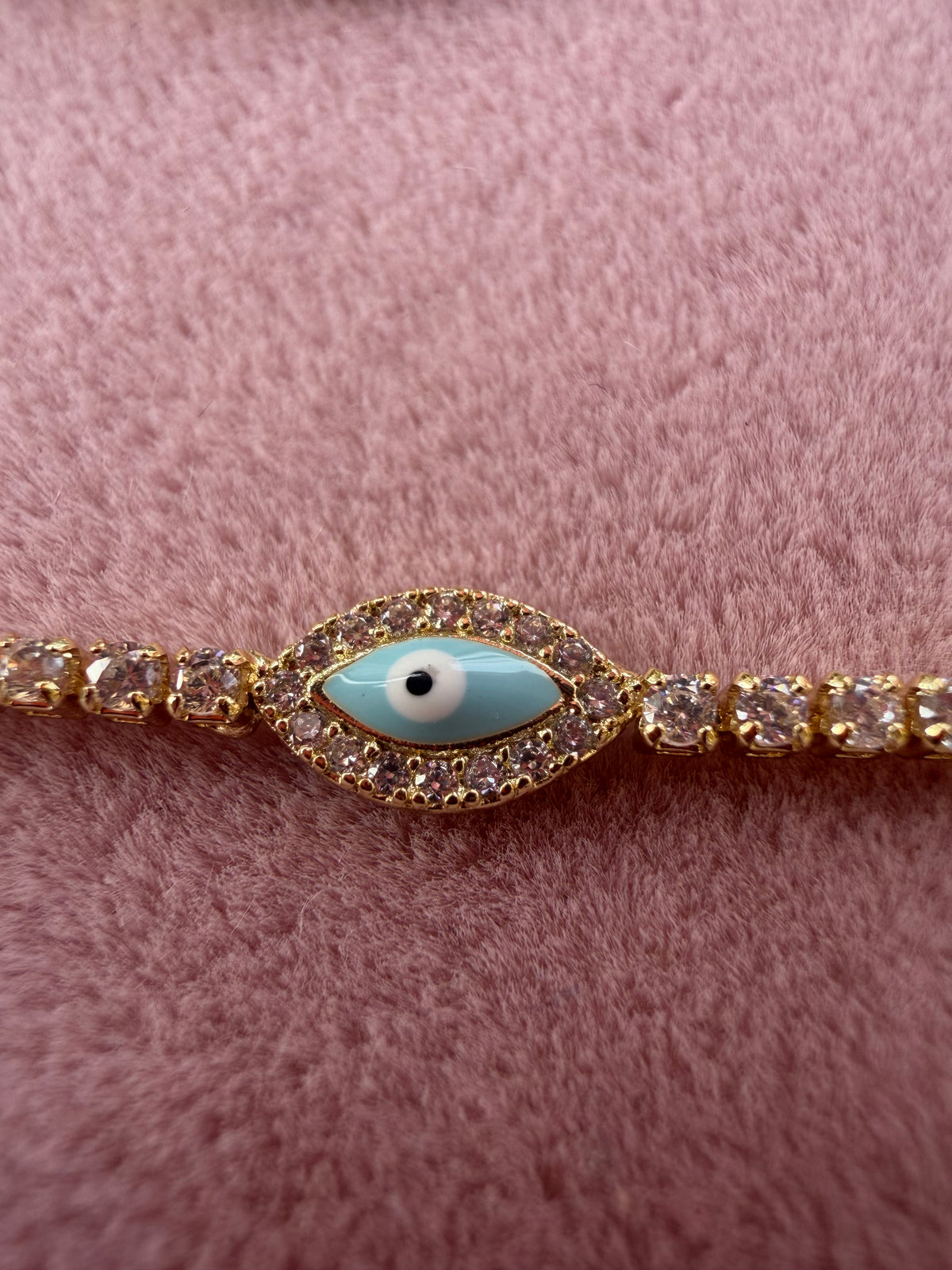 Turquoise Evil Eye Crystal Tennis Bracelet