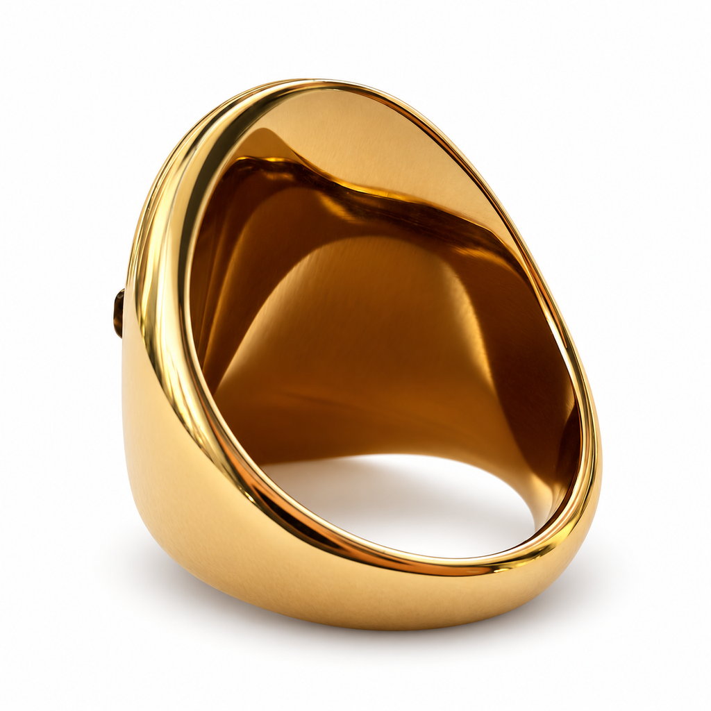 Gold Tiger Eye Cluster Ring back view
