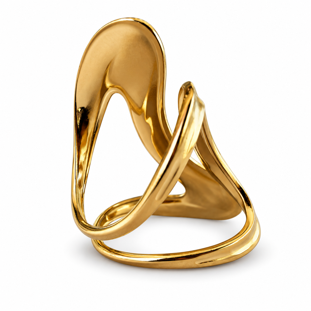 Gold Sculptural Ribbon Wrap Ring alternate view