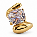 Gold Cushion Crystal Bypass Ring - view 1