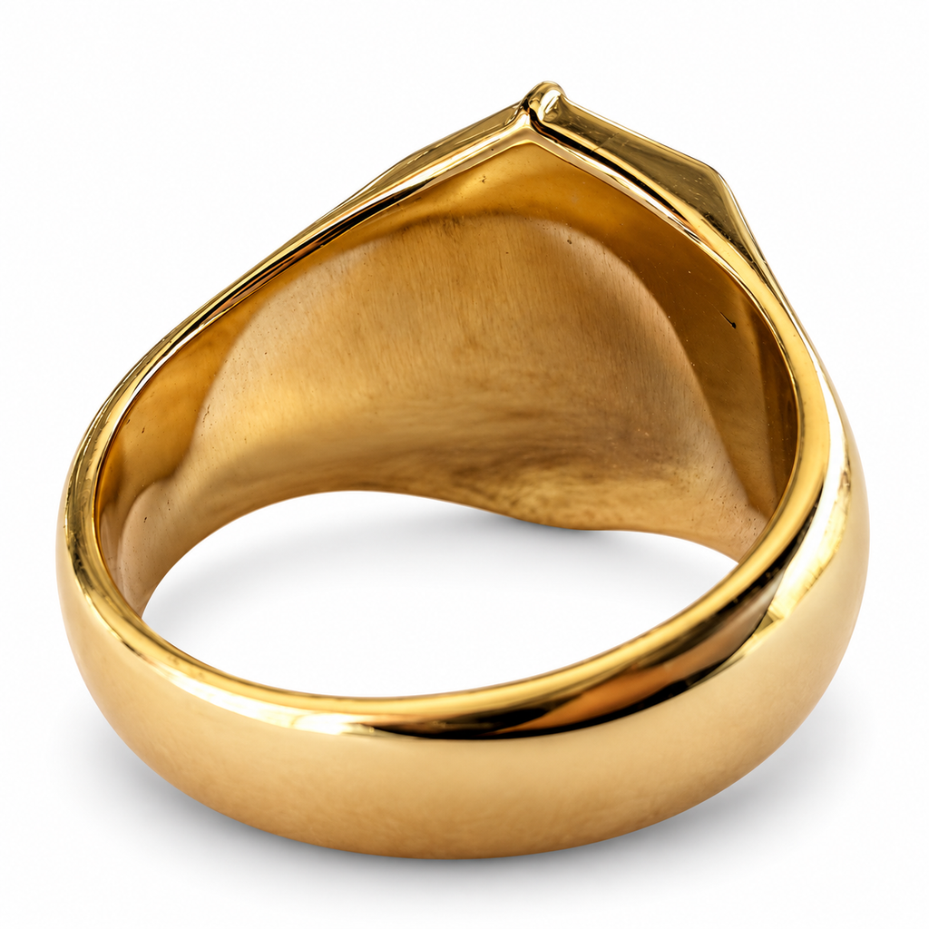 Gold Pearl Crystal Compass Statement Ring - view 3