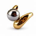 Gold Silver Sphere Teardrop Bypass Ring - view 1