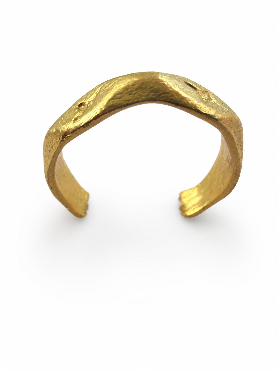 Gold Hammered Adjustable Cuff Ring