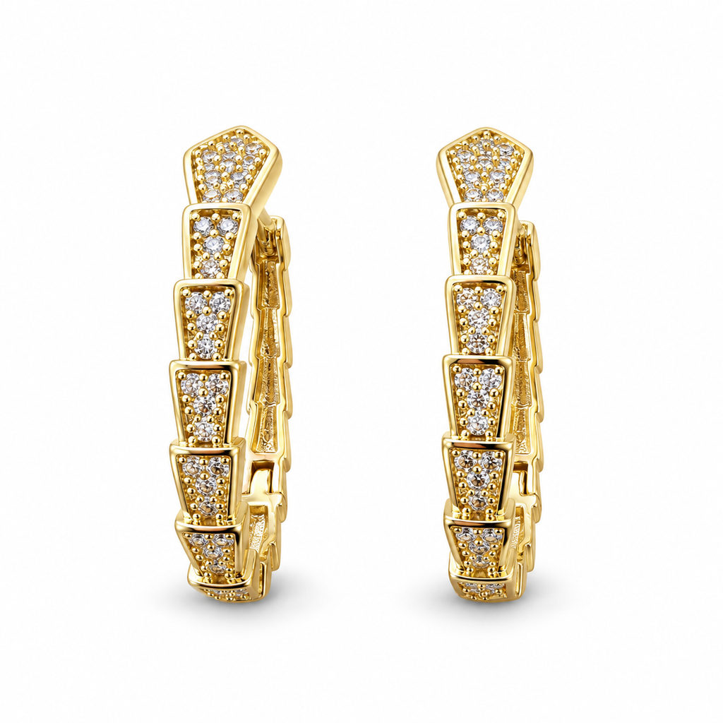 Geometric Baguette Crystal Hoop Earrings - view 4