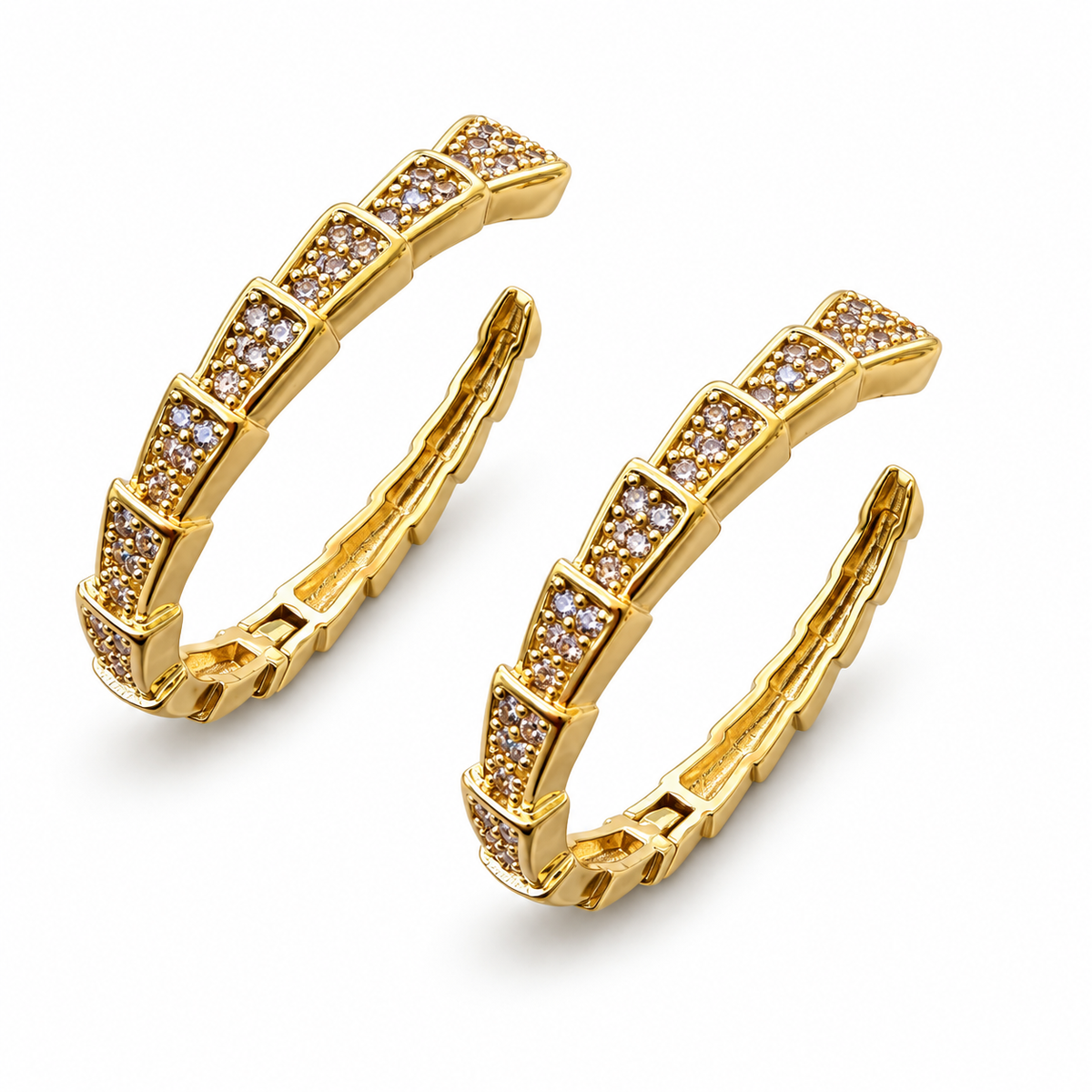 Geometric Baguette Crystal Hoop Earrings - view 5