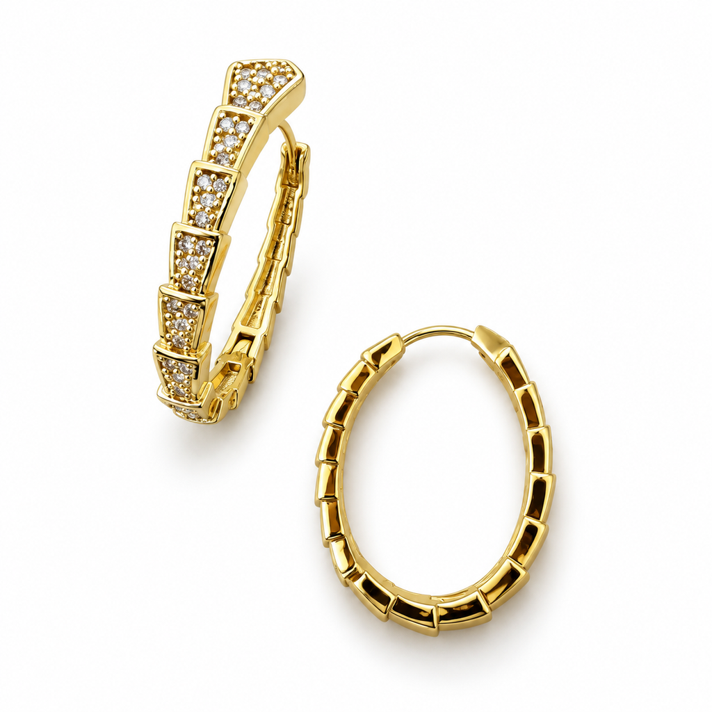 Geometric Baguette Crystal Hoop Earrings - view 6