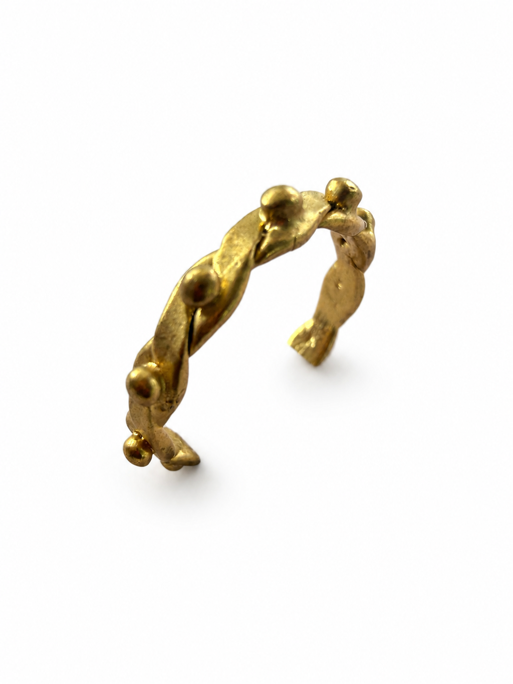 Gold Organic Beaded Adjustable Ring