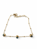 Gold Blue Evil Eye Chain Bracelet