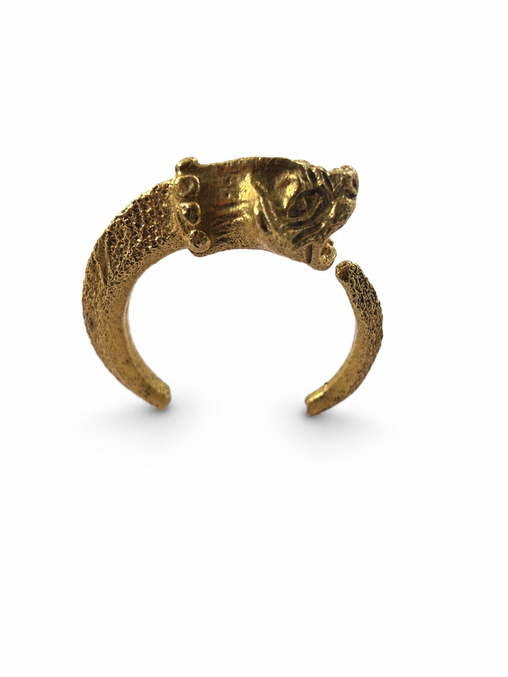 Gold Panther Head Adjustable Ring