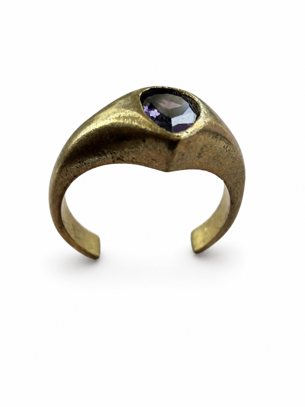 Purple Gemstone Adjustable Gold Ring
