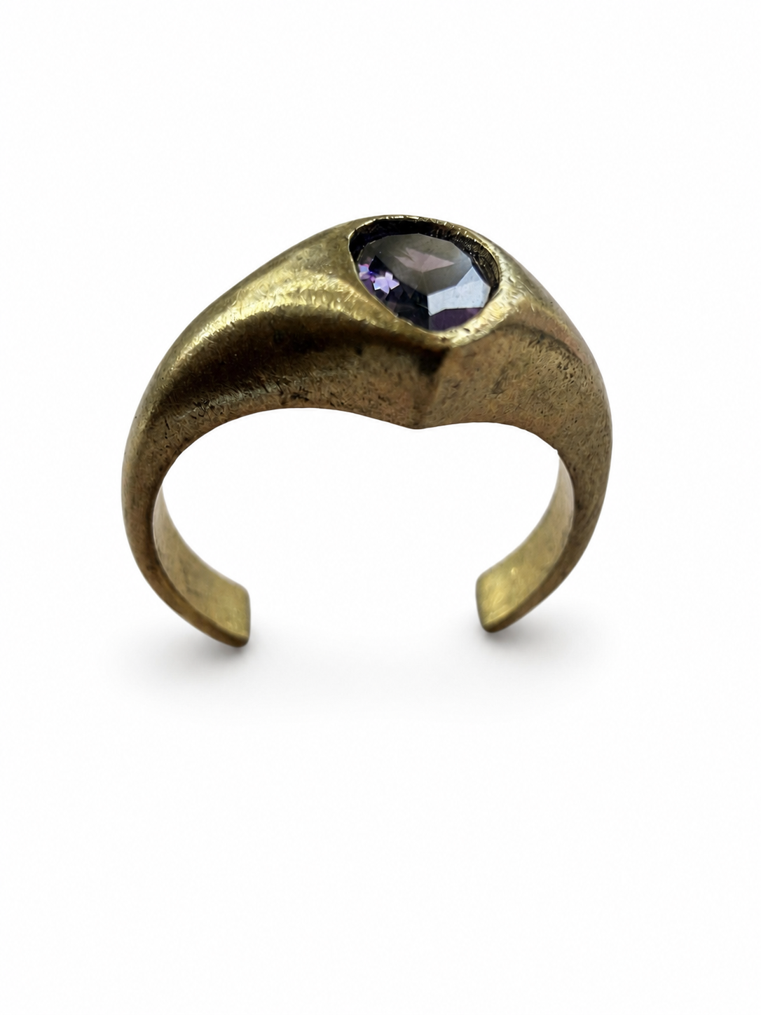 Purple Gemstone Adjustable Gold Ring