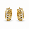 Gold Rainbow Crystal Huggie Earrings - view 1