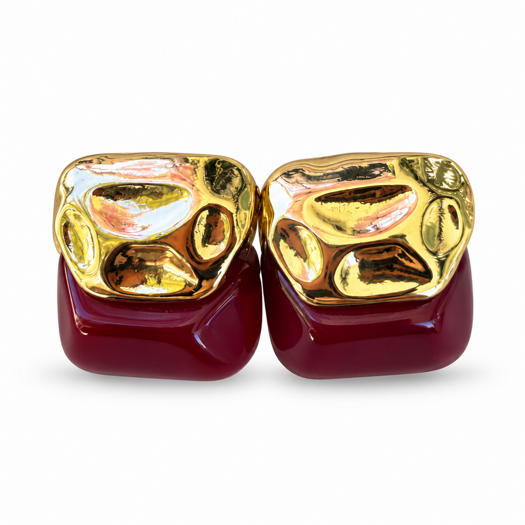 Gold Sunburst Drop Earrings - view 2