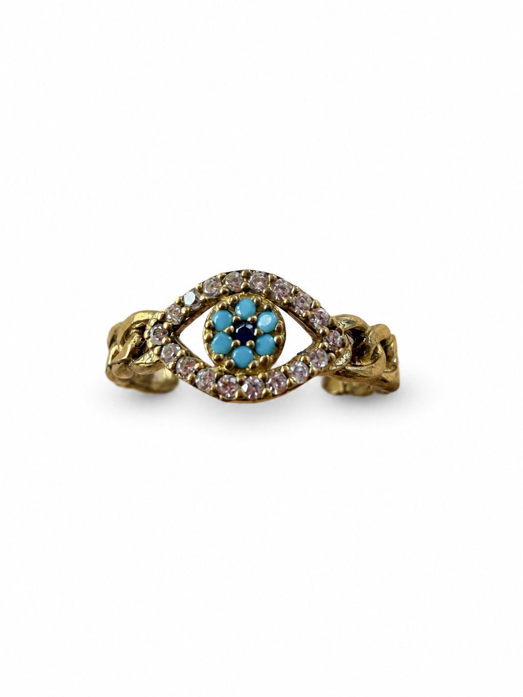 Turquoise Eye Adjustable Gemstone Ring