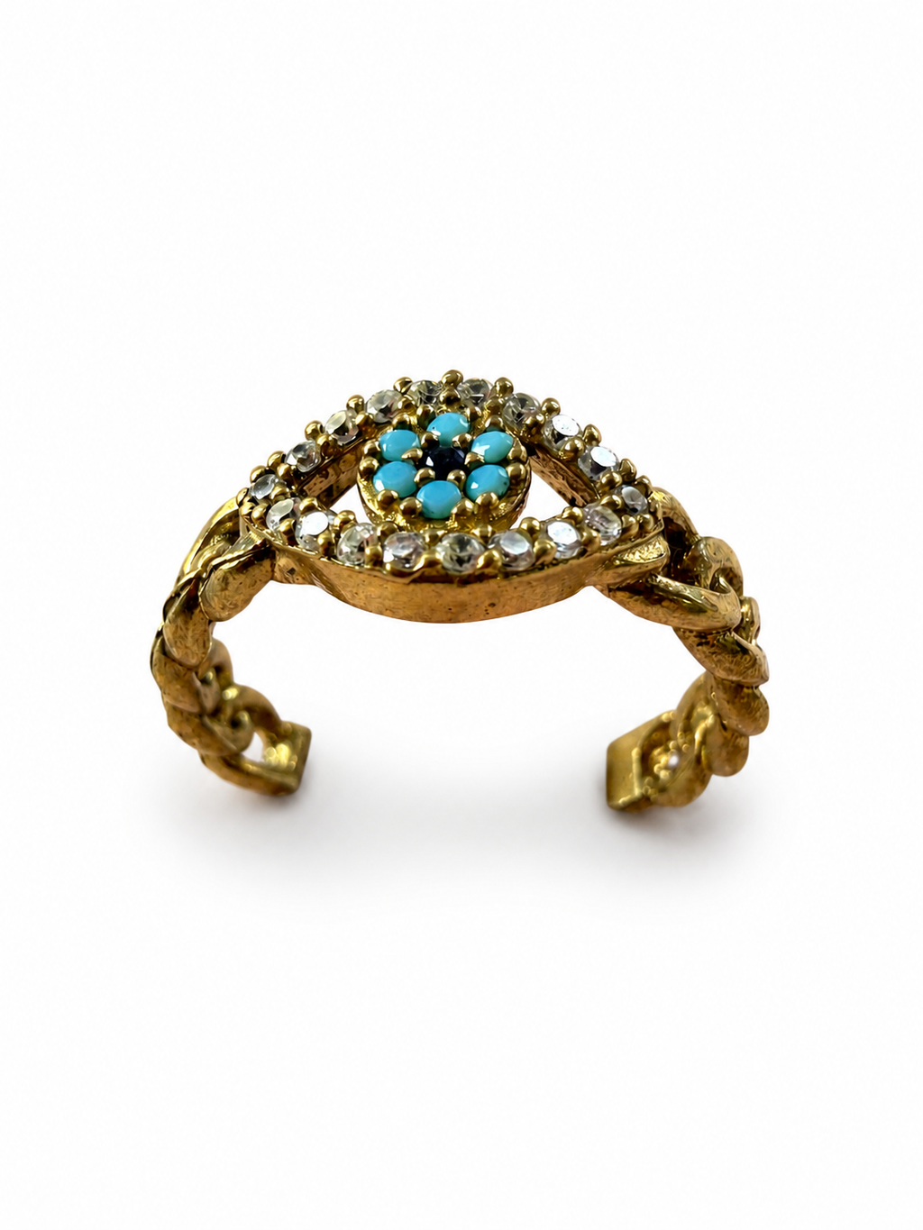 Turquoise Eye Adjustable Gemstone Ring