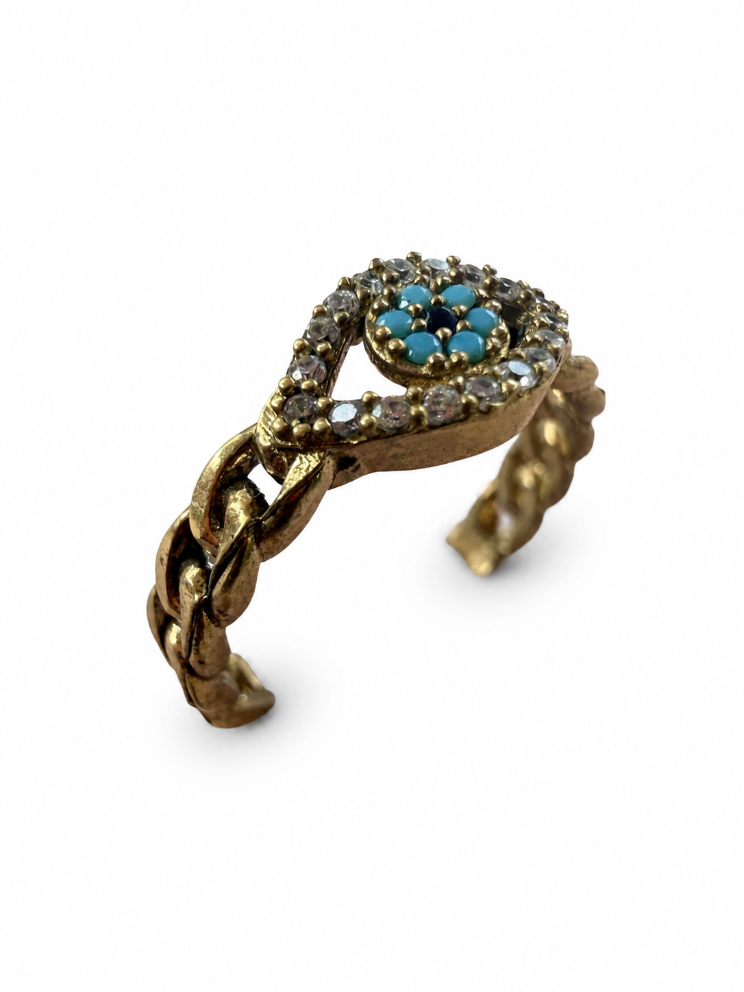Turquoise Eye Adjustable Gemstone Ring