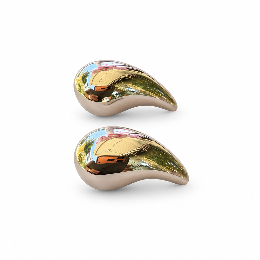 Iridescent Sculptural Teardrop Stud Earrings - view 2