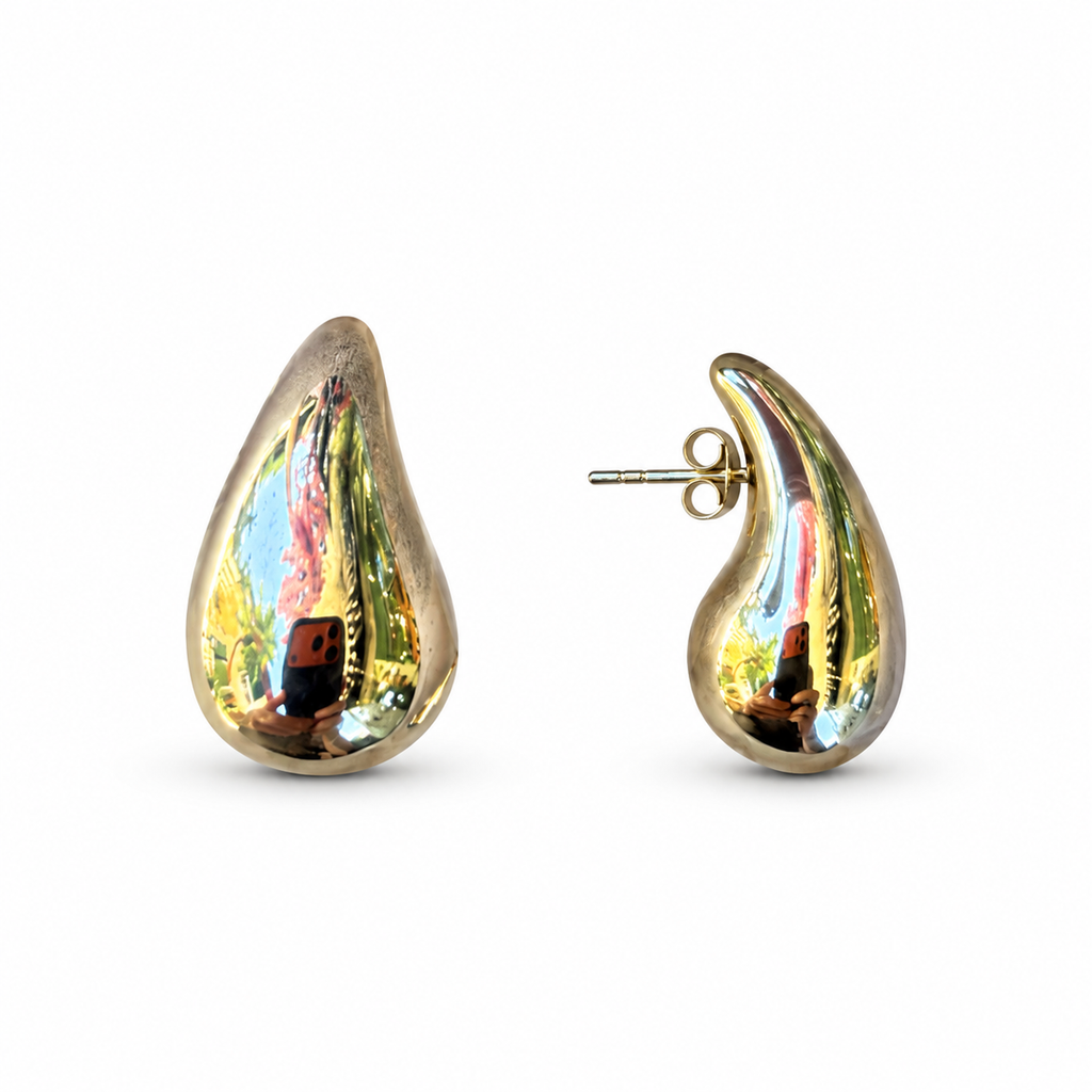 Iridescent Sculptural Teardrop Stud Earrings - view 4