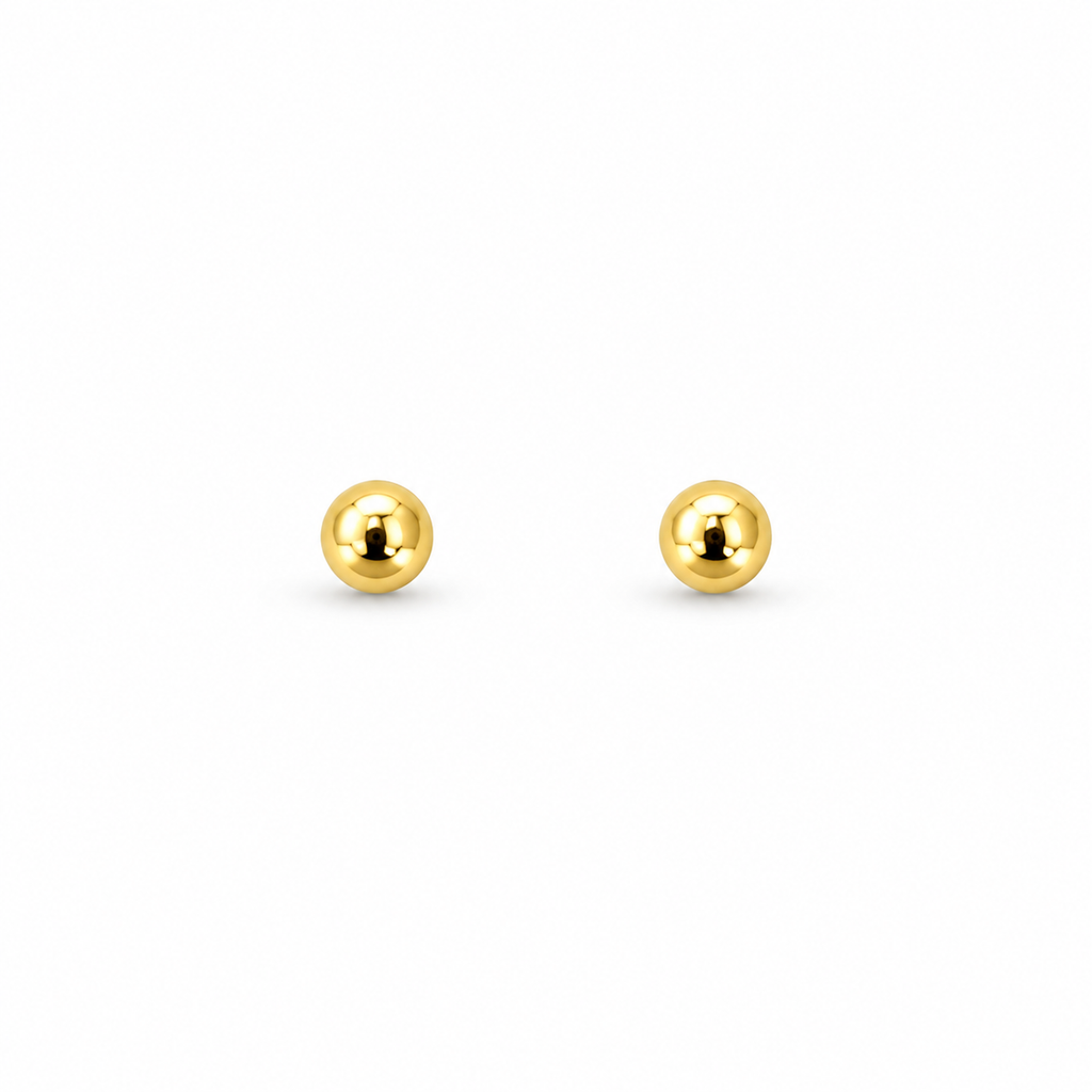 Minimal Gold Ball Stud Earrings - view 1
