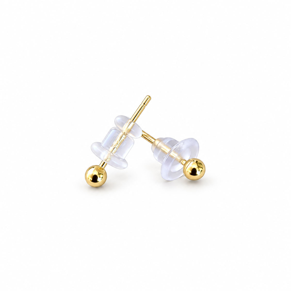 Minimal Gold Ball Stud Earrings - view 3