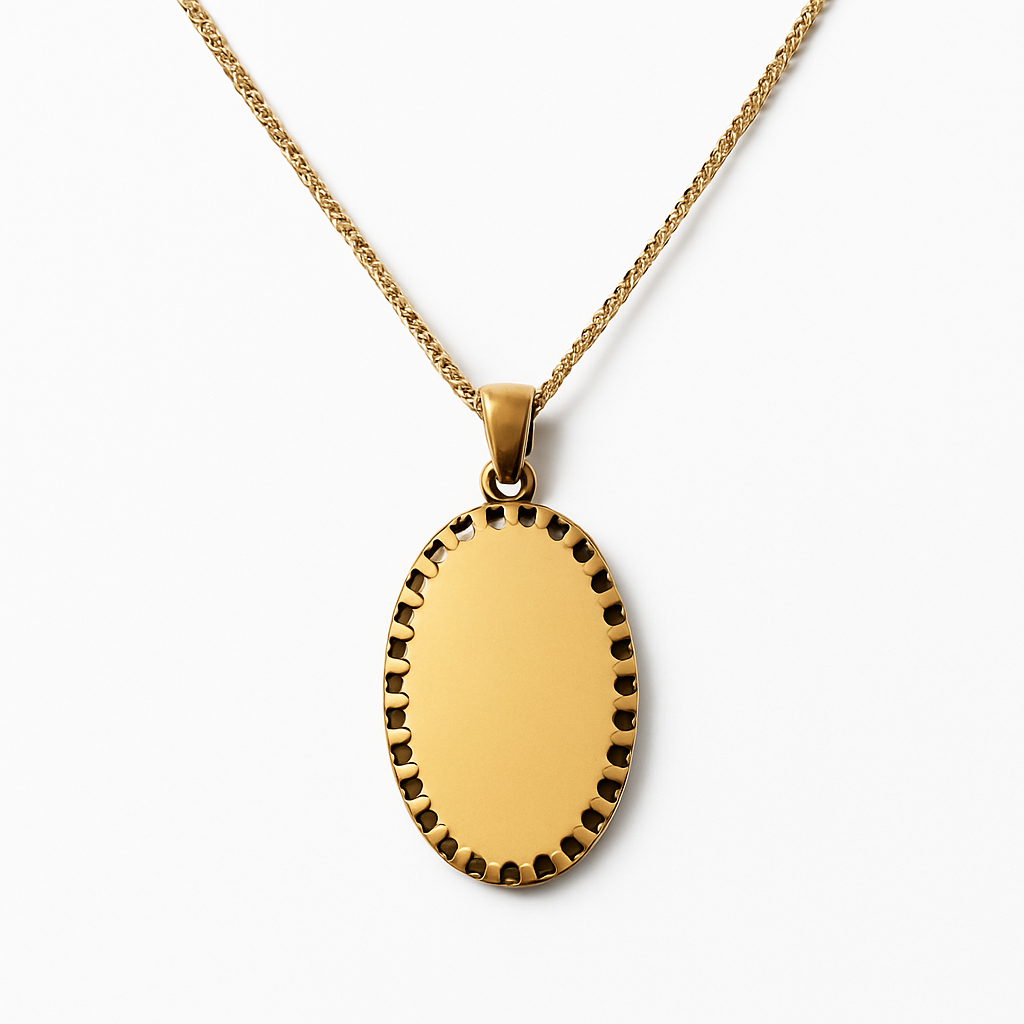 Gold Oval Pink Rose Quartz Pendant Necklace with Geometric Diamond Accent