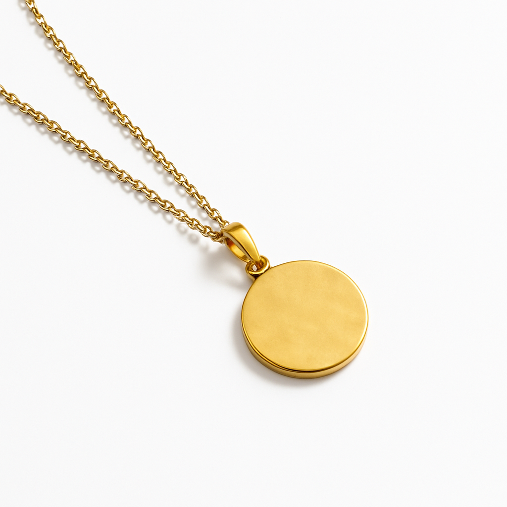 Gold Sunburst Disc Pendant Necklace with Malachite Stone and Crystal Accent