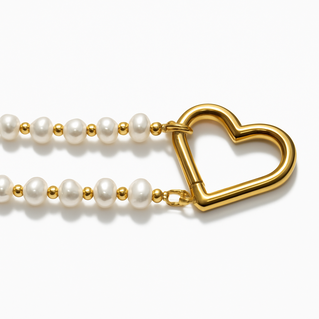 Freshwater Pearl Necklace with Gold Spring Ring Clasp