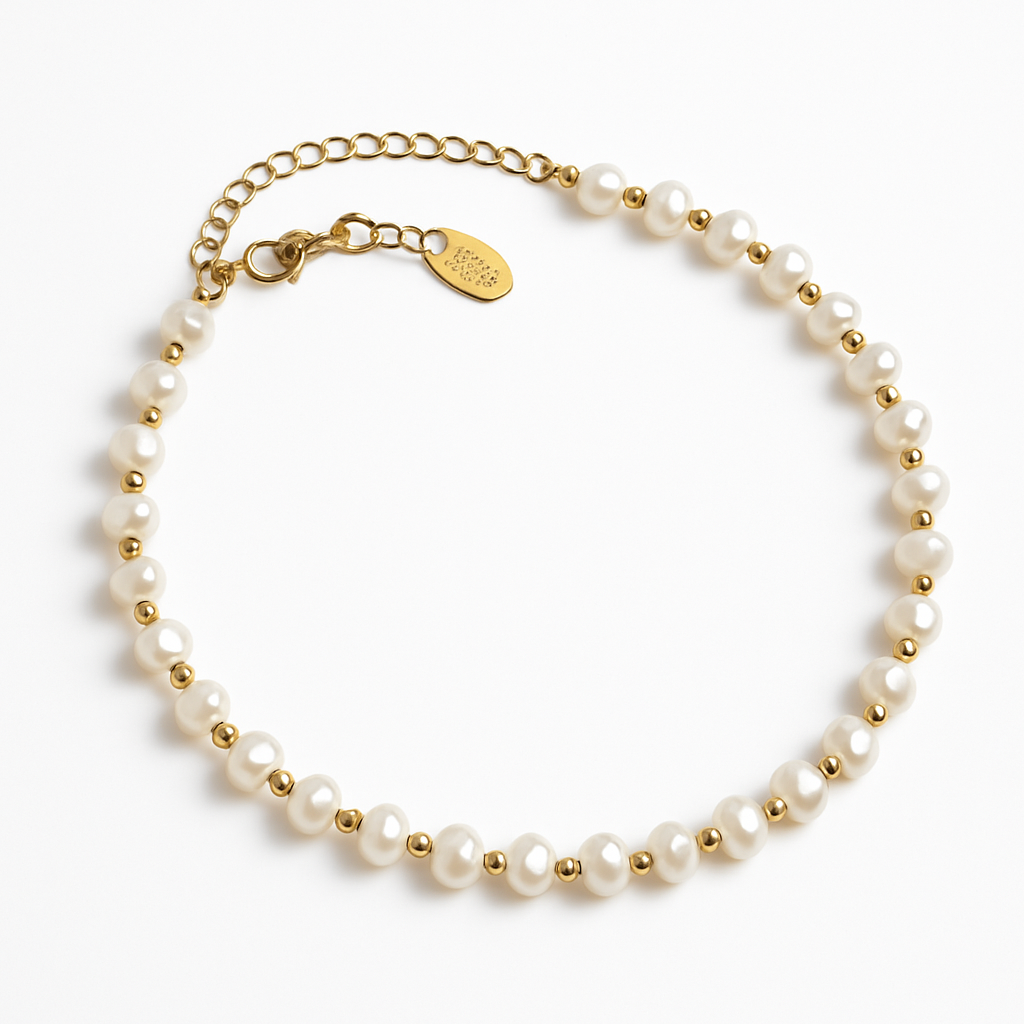 Freshwater Pearl Necklace with Gold Open Heart Clasp